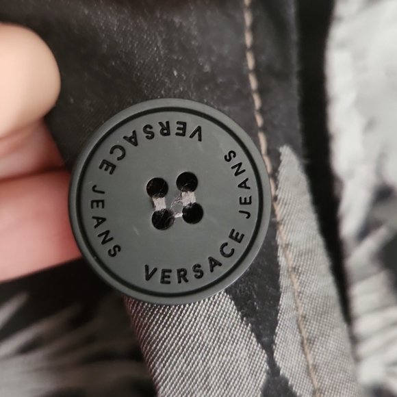 VERSACE Jeans | Jacquard blazer leafs silver gray sz L - Picture 7 of 8